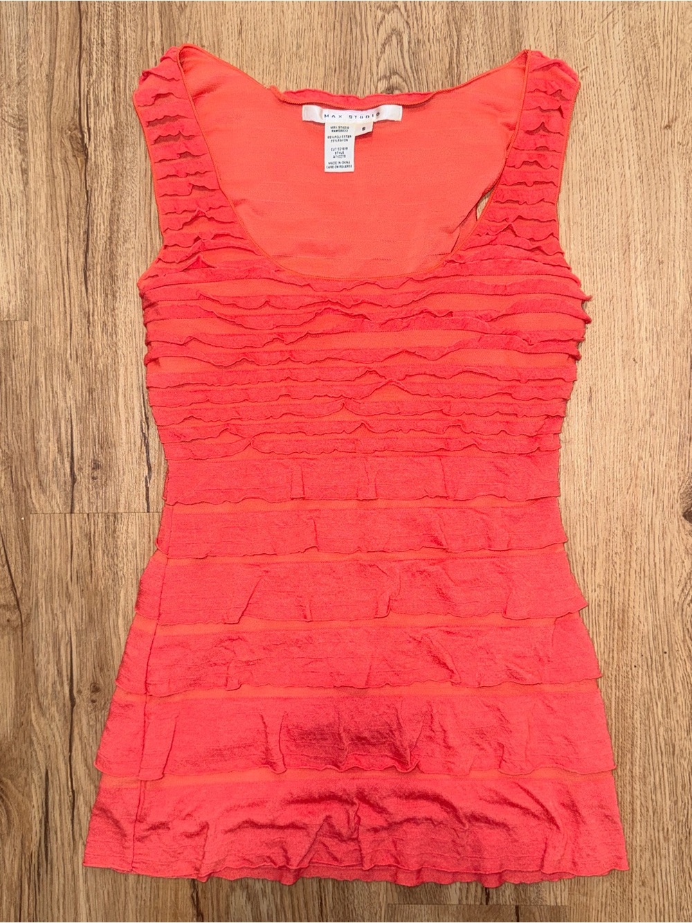 Max Studio Coral Ruffle Knit Tank